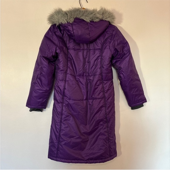 Kids' Long Purple Puffer Coat with Faux Fur Trim by Carter's - Picture 6 of 9